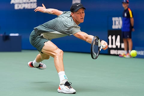 US Open 2024: Jannik Sinner returns a shot to Mackenzie McDonald during the first round of the U.S. Open